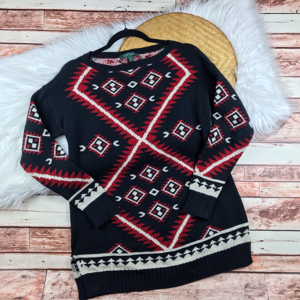 Ralph Lauren aztec south western print sweater